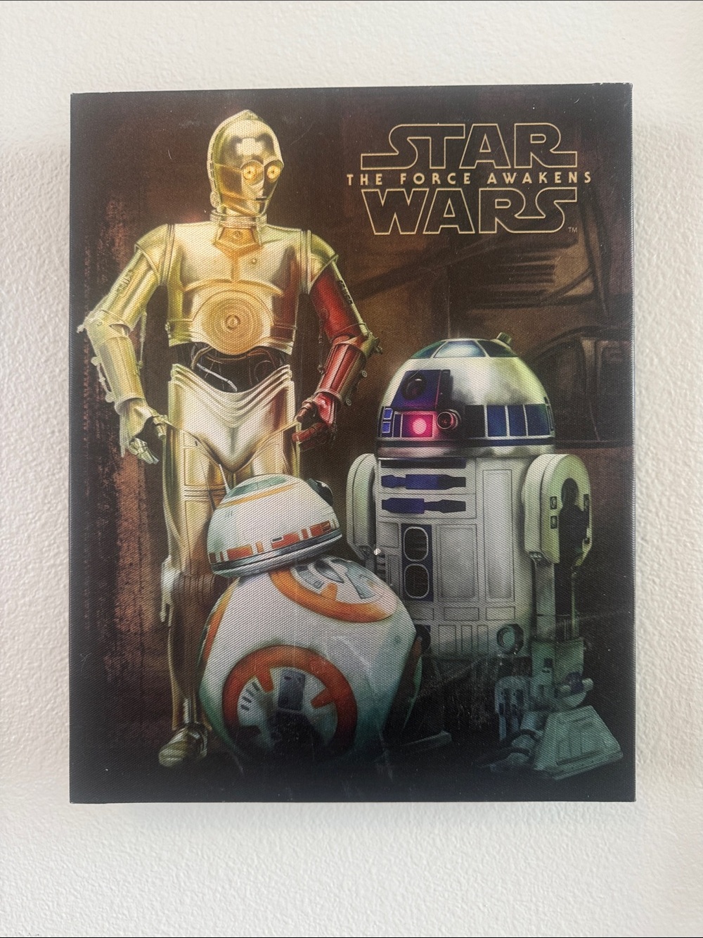 Star Wars Gold, Silver, White, Orange Wall Art - The Force Awakens Droids
